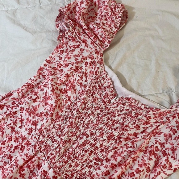 Francesca's Collections Pink Floral Midi Dress Tabitha - Picture 5 of 5